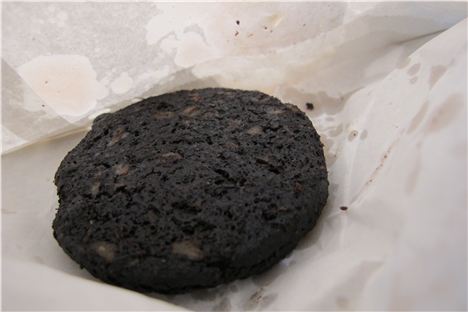 One black pudding slice in a bag gone, one to go