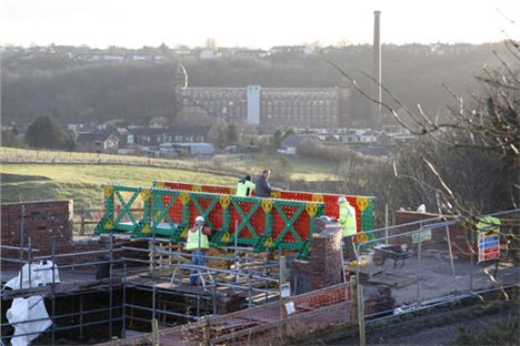 Meccano Bridge Under Construction