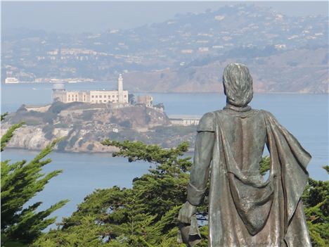 View Of The Bay, Over Columbus's Shoulder.From Telegraph Hill