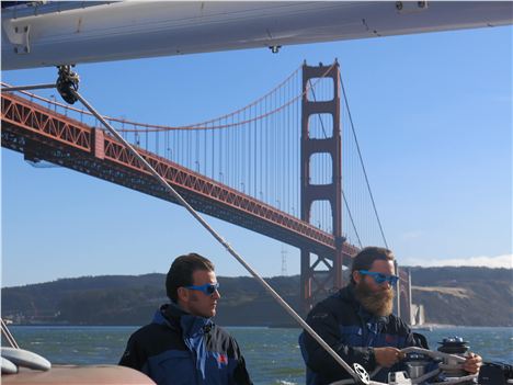 Skipper And Mate On The Adventure Cat