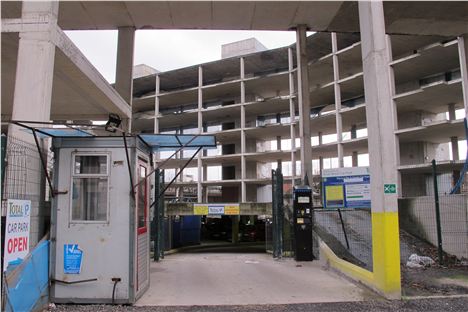 The car park on the stalled River Street development, by Mancunian way