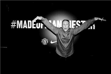 Happy Mondays' Bez And Manchester United.