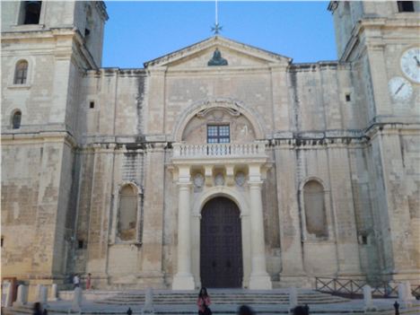 St John's Co-Cathedral limestone exterior