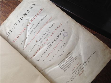 First Edition Of Samuel Johnson Dictionary at Chetham's Library