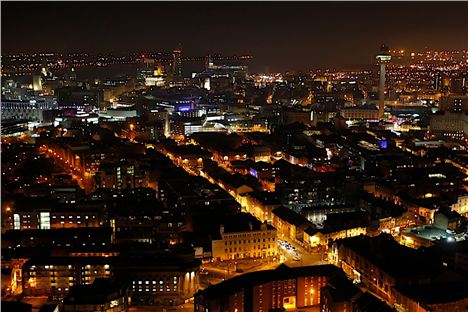 The view from the top by night