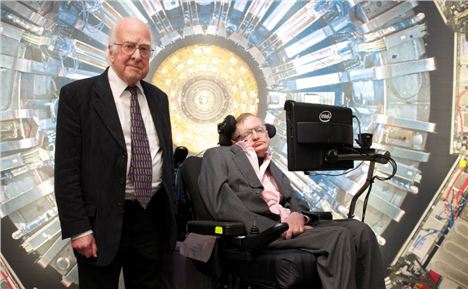 Prof. Peter Higgs and Prof. Stephen Hawking at the Collider exhibition