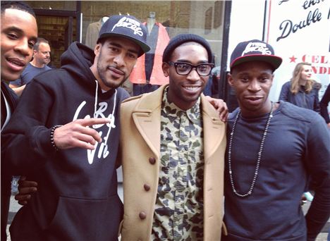 Massiah with celebrity fans of Fresh Laces