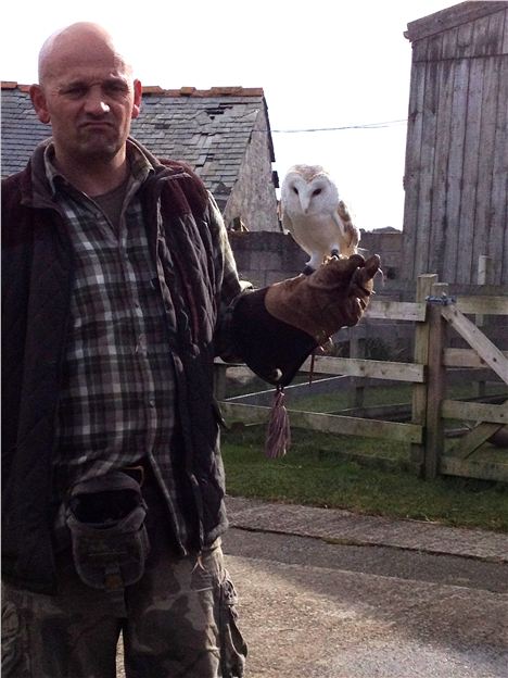 Gary Zammit With Owl At Qwen An Mor