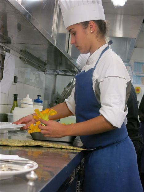 Preparing Courgette Flowers In Candille's Kitchen