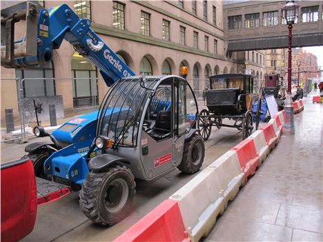 Lord Mayor's new vehicle neatly parked behind the lifty thing