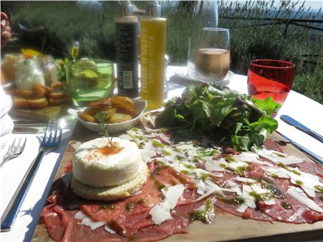 Carpaccio And Goat Cheese On The Terrace At Sainte-Croix