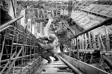 Phones4U Arena under construction - early 1990s