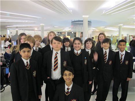 Stretford Grammar School enjoying a visit to the archive section