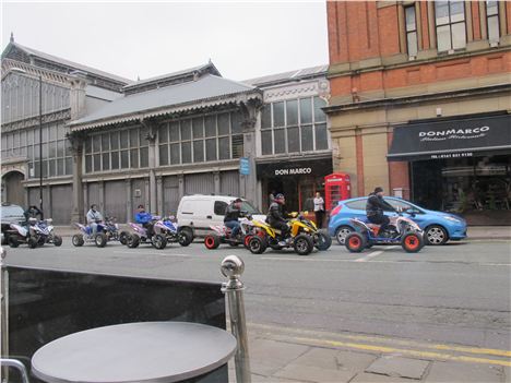 Quad-bikers roar up Liverpool Road