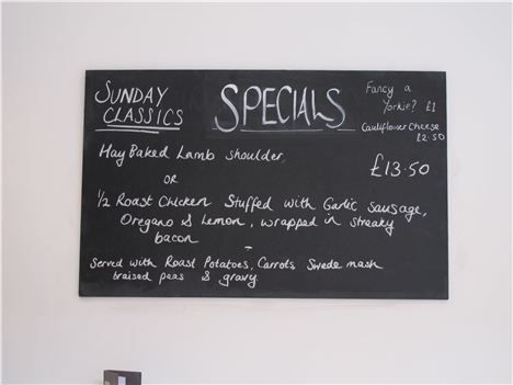 The big chalk board of specials