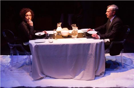 Olwen May as Linda and David Crellin as Duncan in Tender Bolus by Brad Birch