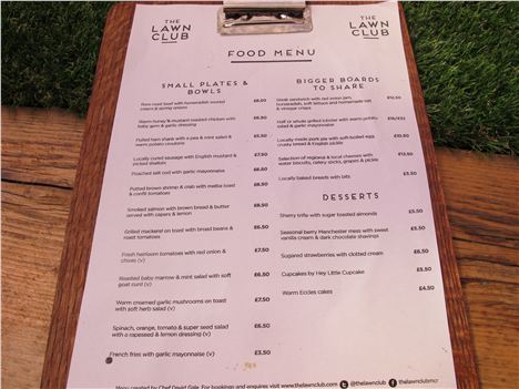 The menu