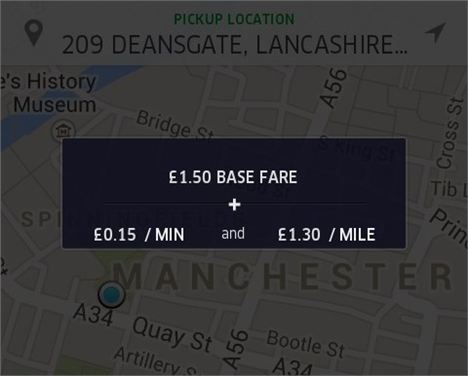 The Uber app