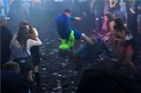 Offender kicking man at Parklife