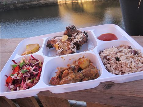 A street food tray (£7) with jerk chicken from LoveFromTheStreets was a winner