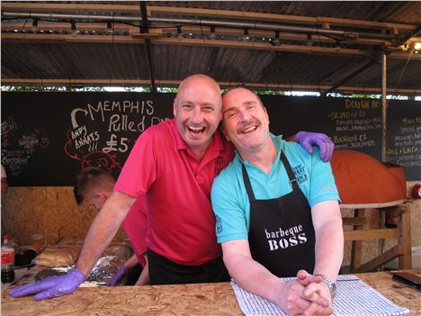 BBQ Boss Andy Annat and another bald man