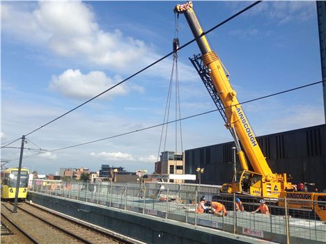 The Metrolink Deansgate/Castlefield Station under construction