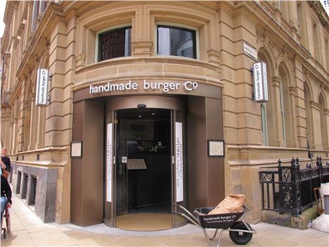 Handmade Burger Co, the wheelbarrow means something but we know not what