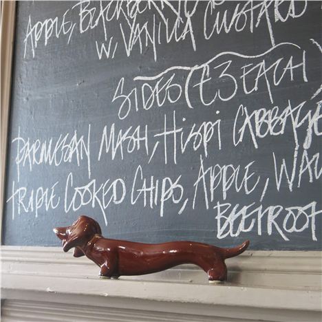 Specials Board With Dachshund, Ginger Dog