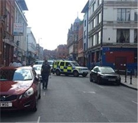 Armed police on Thomas Street