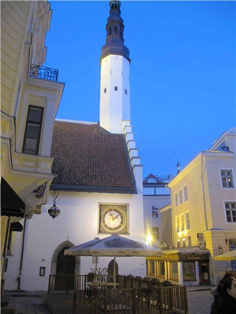 Dusk Falls On The Town Square