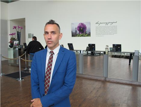 Paul Harfleet in the Doubletree Hilton where some of his images are currently on show