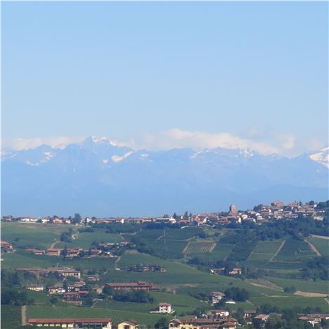 Our View Of The Distant Alps From Our Castiglione Falletto