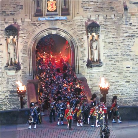 Enter The Pipers Over The Drawbridge