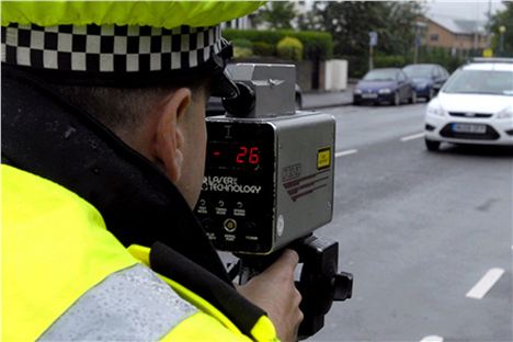 Police using speed gun