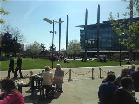 People outside The Dockyard