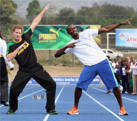 Prince Harry and Usain Bolt