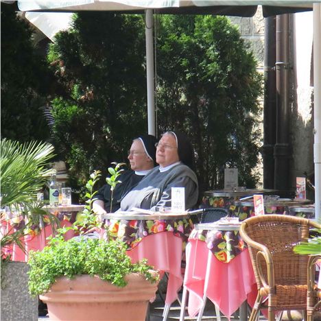 Nuns Chill Out On The Morcote Waterfront