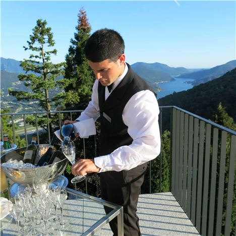 Serving The Drinks On The Kurhaus Tertrace