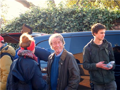 John Hurt and crew take a break from the uber-tight four day schedule of low budget film Break in which the veteran actor waived his fee %28Picture: Angie Sammons%29