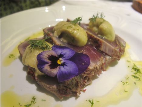 Tuna with fennel mousse