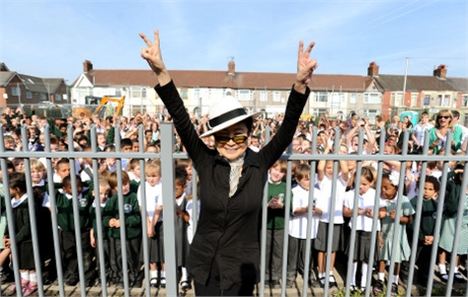 Yoko Ono Visits John's Old School