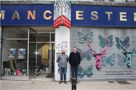 Sam Dunwoodie (left) and Chris Devlin (right) outside Koffee Pot's new home on Oldham Street