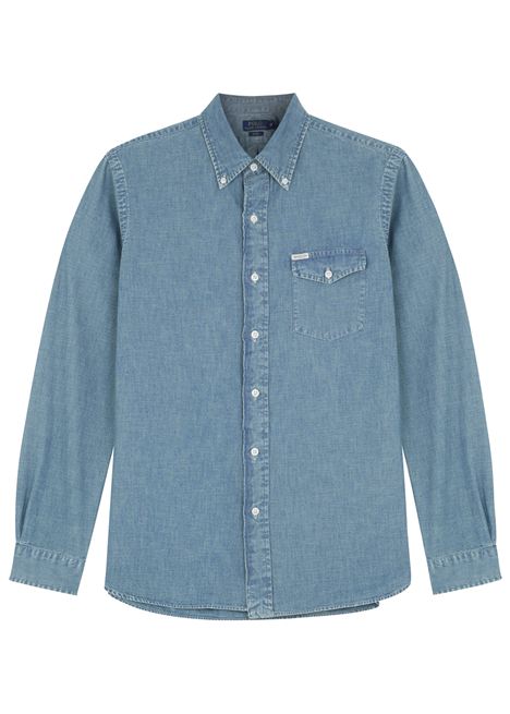 Harvey Nichols Manchester_Polo Ralph Lauren Blue Cotton Chambray Shirt %28%26#163%3B105%29 Sale Price %26#163%3B52_Available Instore
