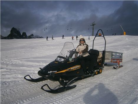 Riding The Snowmobile