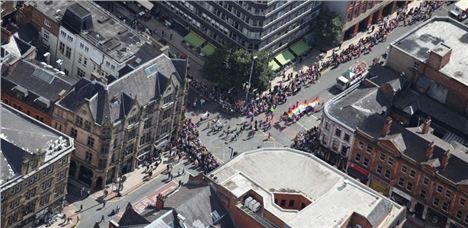 Pride parade on Deansgate