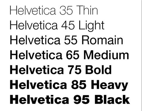 Helvetica-Weights