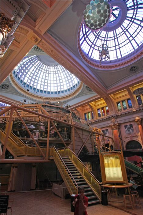 Royal Exchange, Theatre And Domes from the entrance of The Round
