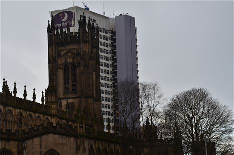 Nice positioning. The Cathedral Tower knackered by Highland House/ North Tower