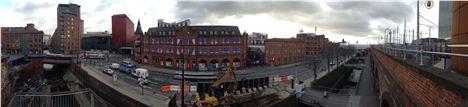 10-12 Whitworth Street West is in the centre of this panoramic view